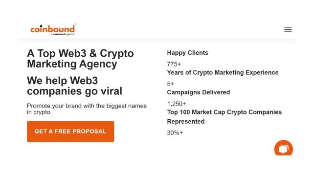 coinbound web3 marketing website